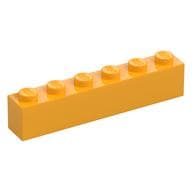 Brick 1 x 6 em Laranja vivo claro