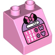 Duplo Brick 2 x 2 Slope 45° with Minnie Mouse Ears & Bow, and Calculator Print