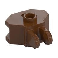 Hinge 1 x 2 Locking with 2 Fingers and Towball Socket, 9 Teeth em Marrom avermelhado