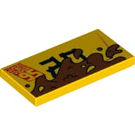Tile 2 x 4 with '95' and Mud Print