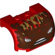 Vehicle Body, Wheel Arch / Mudguard 3 x 4 x 1 2/3 Curved with Front with Headlights, Mud Print (10744-1)