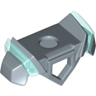 Minifig Neckwear Armor with Pentagonal Hole in Front, 2 Studs on Back, and Angular Shoulders with Trans-Light Blue Ridges Pattern