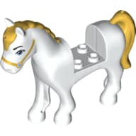 Animal, Horse with 2 x 2 Cutout, Medium Blue Eyes, Gold Mane and Tail Print