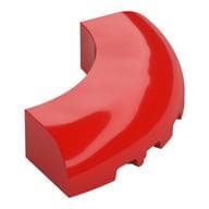 Brick Round Corner 5 x 5 x 1 Curved, Bottom Cut Outs, No Studs, 7 Bottom Tubes em Vermelho