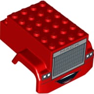 Vehicle Body, Truck Front 6 x 7 x 3 2/3 with Wheel Arches, 'MACK' on Silver Truck Grille, Headlights and Mouth Print