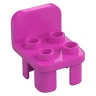 Duplo Chair with 4 Studs and Rounded Back em Rosa escuro