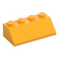 Brick Sloped 45° 2 x 4 em Laranja vivo claro