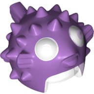 Helmet Puffer Fish with Spikes and Fins, Trans Clear Visor, White Eyes Pattern em Lavanda médio
