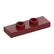 Plate Special 1 x 3 with 2 Studs with Groove and Inside Stud Holder (Jumper) em Vermelho escuro