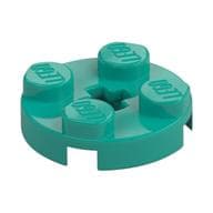 Plate Round 2 x 2 with Axle Hole Type 1 (+ Opening) em Turquesa escuro