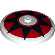 Dish 4 x 4 Inverted [Radar] with Black Star, Red Circle Print