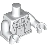 Torso, Tuxedo with Ruffle Print, White Arms and Hands