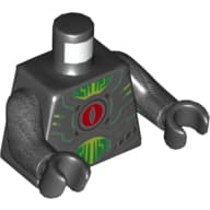 Torso, Armor, Red Eye, Circuitry Print (InfectoByter), Pearl Titanium Arms, Black Hands