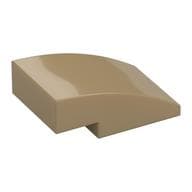 Brick Curved 3 x 2 No Studs em Bege escuro