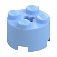 Brick Round 2 x 2 with Axle Hole em Azul vivo claro