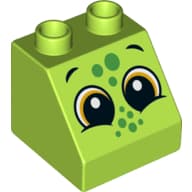 Duplo Brick 2 x 2 Slope 45° with Crocodile Face Print