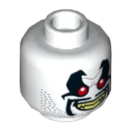 Minifig Head Lobo, Red Eyes, Black Marks, Yellow Teeth Print