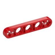 Technic Beam 1 x 5 Thin with Axle Holes on Ends em Vermelho