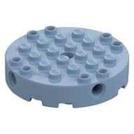 Brick Round 6 x 6 with 4 Side Pin Holes and Center Hole em Azul areia