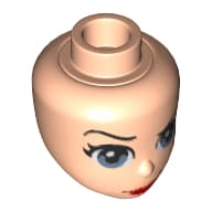 Minidoll Head, Dark Blue Eyes, Red Lips, Thin Curved Eyebrows Print