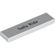 Tile 1 x 4 with Black 'Sally Ride' Print