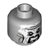 Minifig Head Killow, Angry Eyes, Lips, White Paint Print [Hollow Stud]