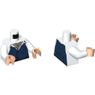 Torso, Shirt with Dark Blue Vest, Claw Necklace on Light Nougat Neck Print, White Arms, Light Nougat Hands