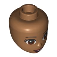 Minidoll Head, Brown Eyes, Open Mouth, Dark Red Lipstick Print