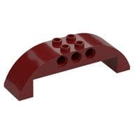 Brick Curved 2 x 8 x 2 Double em Vermelho escuro