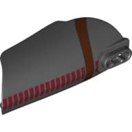Large Figure Limb Cover, Armor with Ball Joint Socket and 2 Holes with Dark Red Stripes and Brown Strap Print