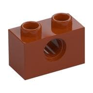 Technic Brick 1 x 2 [1 Pin Hole] em Laranja escuro
