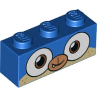Brick 1 x 3 with Puppycorn, Closed Mouth, One Tooth Print