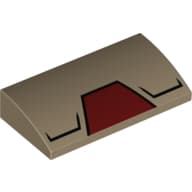 Brick Curved 2 x 4 x 2/3 No Studs with Iron Man Mask Print