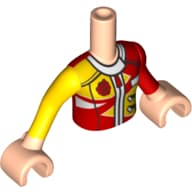 Minidoll Torso Girl with Race Suit, Zipper, Rose, Pockets, Light Nougat Arms And Hands