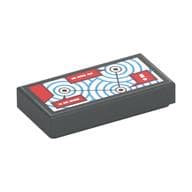Tile 1 x 2 with Red Squares, Arrows Print