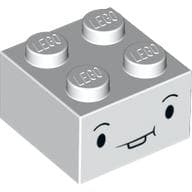 Brick 2 x 2 with Face, Black Eyes, Bucked Tooth Print