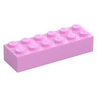 Brick 2 x 6 em Rosa vivo