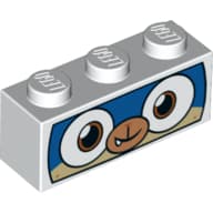 Brick 1 x 3 with Puppycorn, with Black Border Print (Astro Puppycorn)