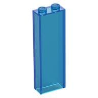 Brick 1 x 2 x 5 without Side Supports em Azul escuro translúcido