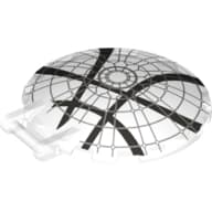 Dish 6 x 6 Inverted - No Studs with Handle with Rose Window and 4 Dark Bluish Gray Lines Print