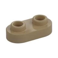 Plate Special 1 x 2 Rounded with 2 Open Studs em Bege escuro
