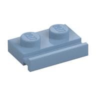 Plate Special 1 x 2 with Door Rail em Azul areia