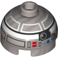 Brick Round 2 x 2 Dome Top with Astromech Droid Print (R2-Q2)