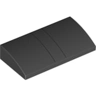 Brick Curved 2 x 4 x 2/3 No Studs with Silver Lines Print