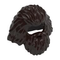 Hair with Beard and Moustache, Long and Bushy em Marrom escuro