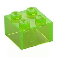 Brick 2 x 2 without Inside Ridges em Verde vivo translúcido