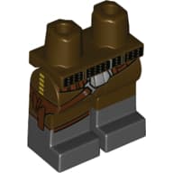 Hips with Dark Brown Legs and Black Boots Pattern with Black belt, Reddish Brown Holster, Gray Belt Buckle