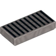 Tile 1 x 2 with Black Stripes/Lines Print