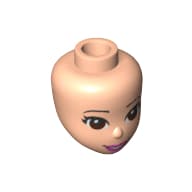 Minidoll Head, Brown Eyes, Open Mouth, Dark Pink Lipstick Print