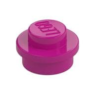 Plate Round 1 x 1 with Solid Stud em Magenta